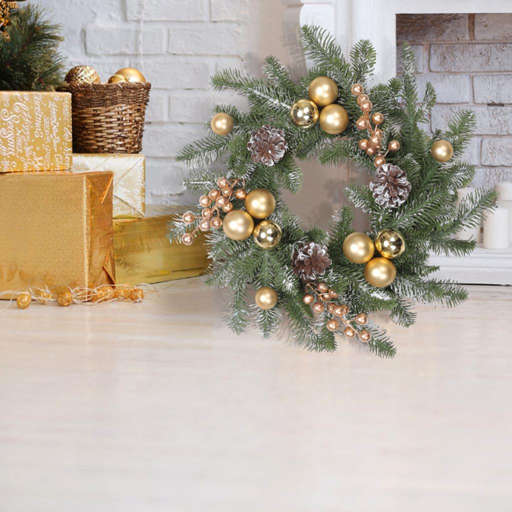 Christmas Decorations, Gold Christmas Ball Wreath, Rattan Wall Hanging, Hotel And Shopping Mall Ornaments, Christmas Wreath