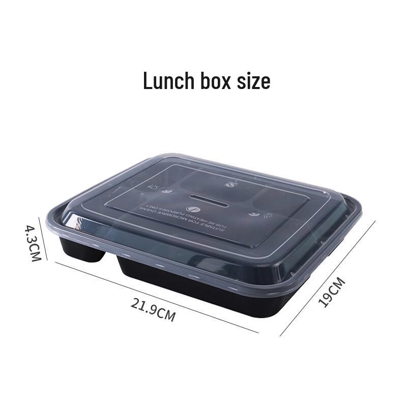 Yuzhou Black Thickened 5-Compartment Disposable Meal Box