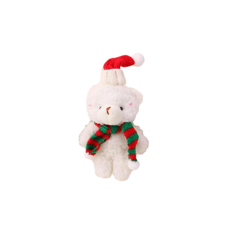Cute Christmas Blush Scarf Teddy Bear Plush Doll Keychain Pendant Toy 20cm Height