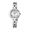 Solar Radio-Controlled Bracelet Watch, White Dial, Silver, SWFH089, Women's