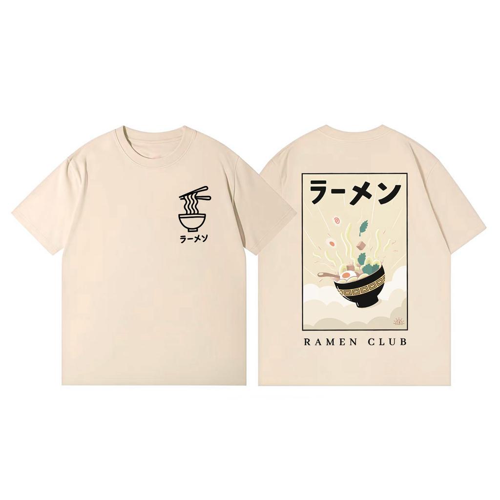 Japanese Ramen Cuisine Tshirt Men Women Clothing Fashion Aesthetic Short Sleeve T Shirts Summer Casual Loose Cotton Tshirts