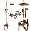 Antique Bathroom Rainfall Shower Faucet Set Wall Mount Dual Handle With Handshower Brass Bathroom Shower Mixer Tap