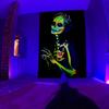 Fluorescent Tapestry UV Fluorescent  Psychedelic Mushroom Wall Hung Hippie Decorative Room Aesthetics