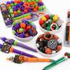 90Pcs/Box New Halloween Christmas Silicone Beads, Acrylic Beads, Pen Combination For DIY Accessories, Keychains, Etc