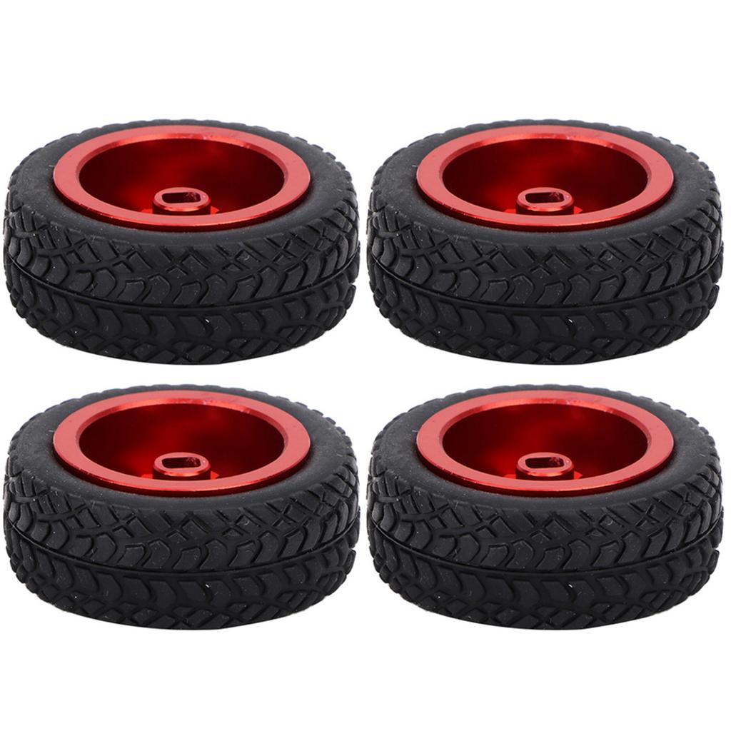 4PCS RC Car Model Accessories Fit for WLtoys 128 K98953 RC Aluminum Tires(Red)