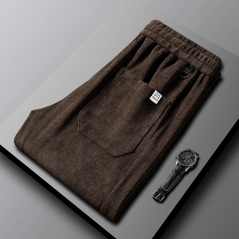 

Вельветовые повседневные брюки в стиле ретро, ​​мужские осенние и зимние спортивные брюки L кофейный