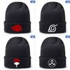 Anime Naruto Akatsuki Cloud Uchiha Family Logo Embroidery Beanies Hat Hip Hop Knitted Hat For Women Men