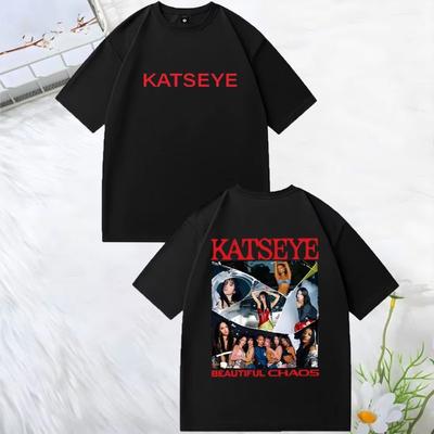 Fashion KATSEYE The Beautiful Chaos Printed T Shirts Men Women's Vintage Clothes High Quality T-shirt Cotton Short Sleeve Tees