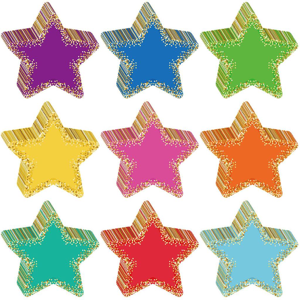 Pack of 108 Colorful Star Cutouts Paper 5.5Inch Star Cutouts for Classroom Bulletin Board Home Decoration Craft Project