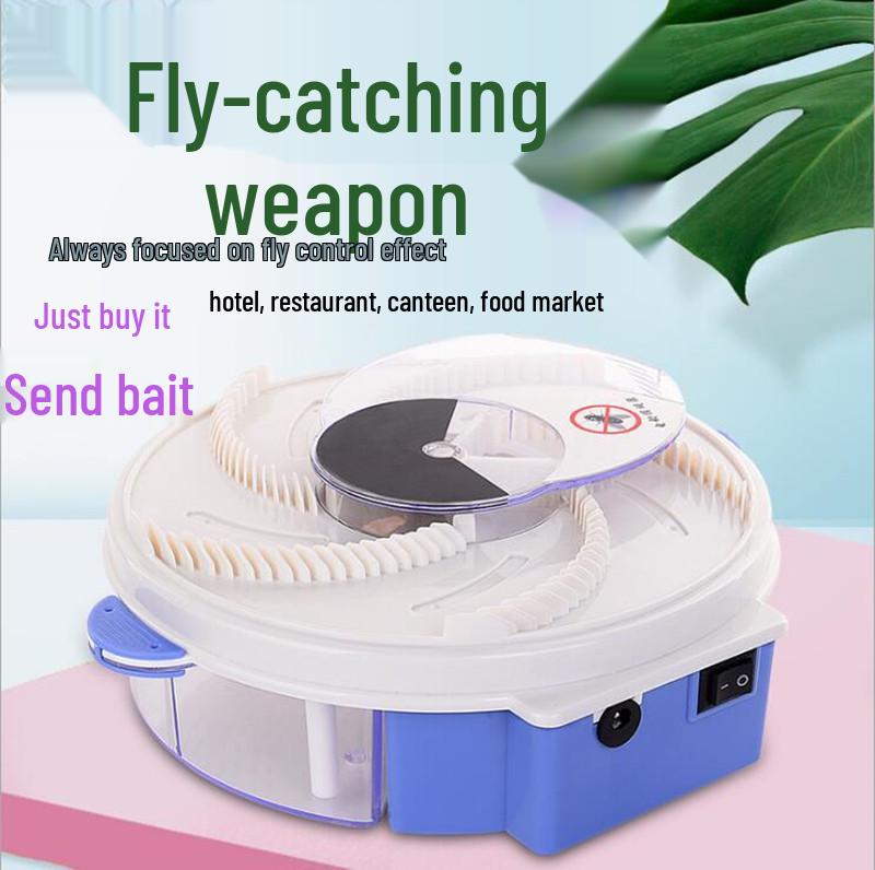 Rechargeable Electric Fly Swatter & Automatic Rotating Fly Catcher Cage