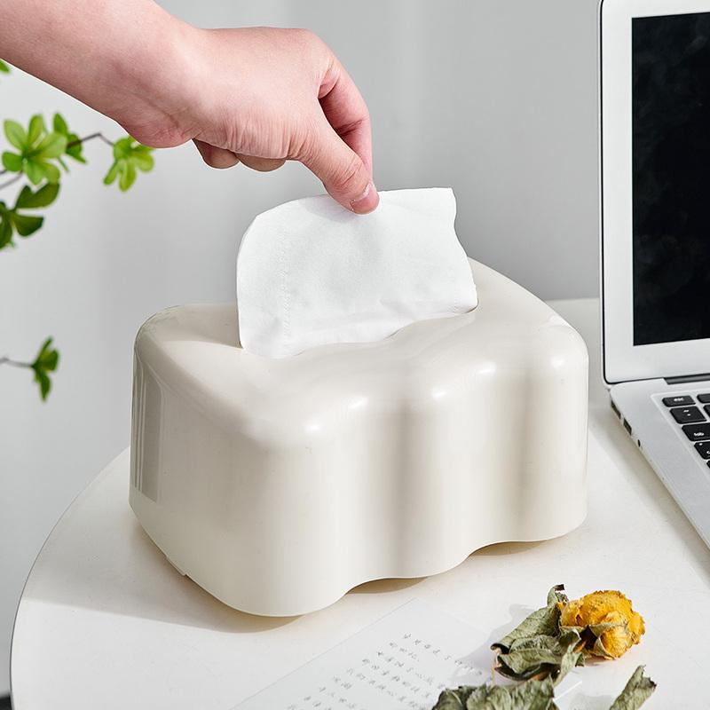 Nordic Decorative Cream Color Desktop Tissue Box Dekor Stue Spisebord Serviettdispenser Bærbar hjemmebil papirholder