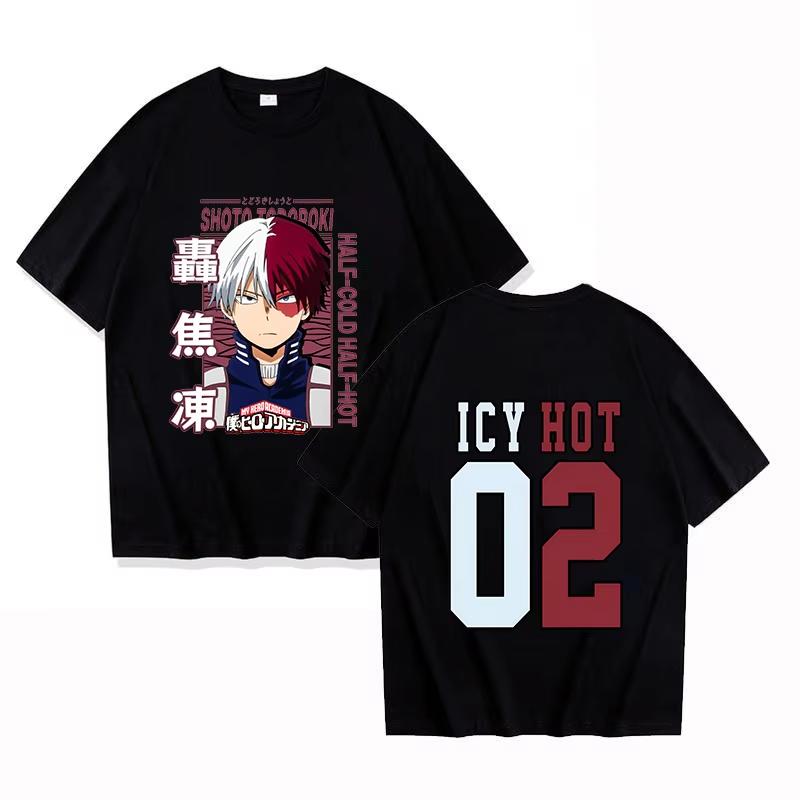 

Funny Todoroki Shoto Print Tshirt Summer Anime Pattern T Shirt Women Men Short Sleeve Loose Shirts 4XL