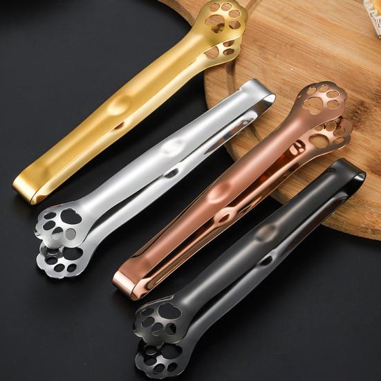 Food Tong Comfortable Grip Cat Paw Stainless Steel Portable Handheld Bread Clamp  BBQ Cooking Clip Kitchen Gadget