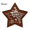 Christmas Gift for Kids 3D Wooden LED Night Light, Hollow Carved Tabletop Decor Warm Light Lamp with Glow, Festive Holiday Home And Office Decoration