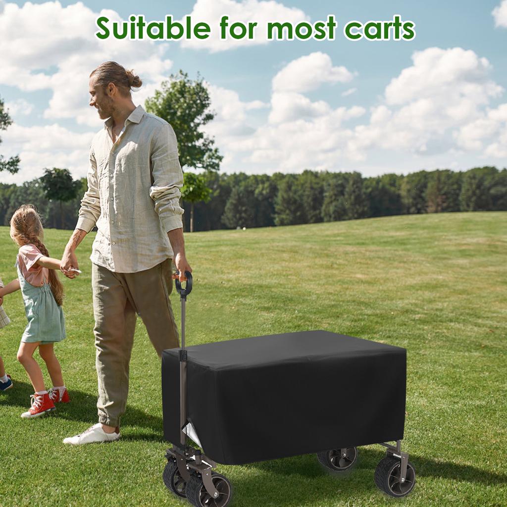 Wagon Cart Cover Oxford Cloth Waterproof Garden Wagon Cover with Adjustable Cord Outdoor Camping Cart Dust and Sunshade Cover