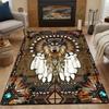 Wolf and Tribal Feather Design Carpet Patterned Carpet, Non Slip Mat Suitable for Living Room and Bedroom Sofas