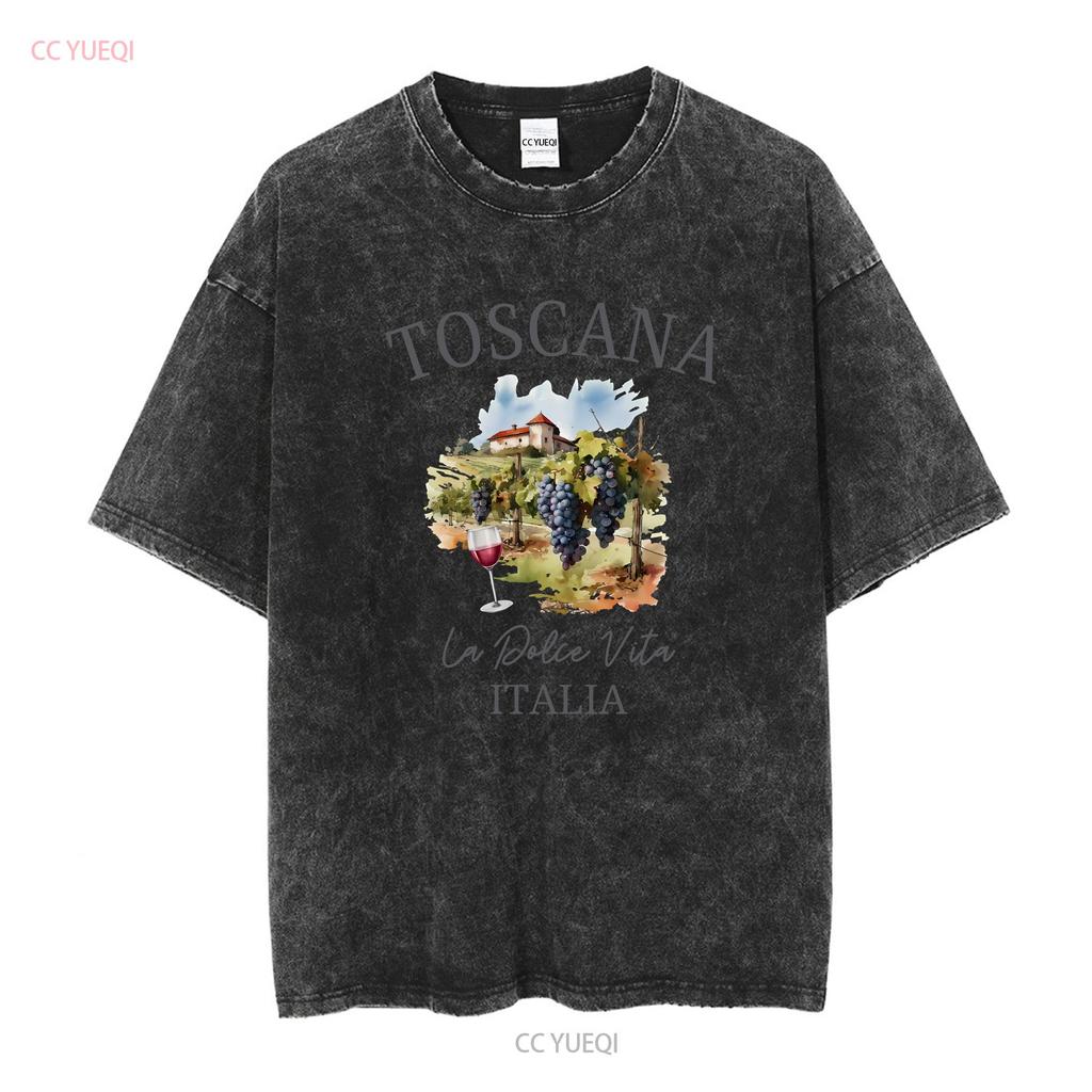 Toscana T Shirt Tuscany Italian Vineyards Souvenir Trip Firenze Siena Florence Vacation long or short sleeves vintage Washed