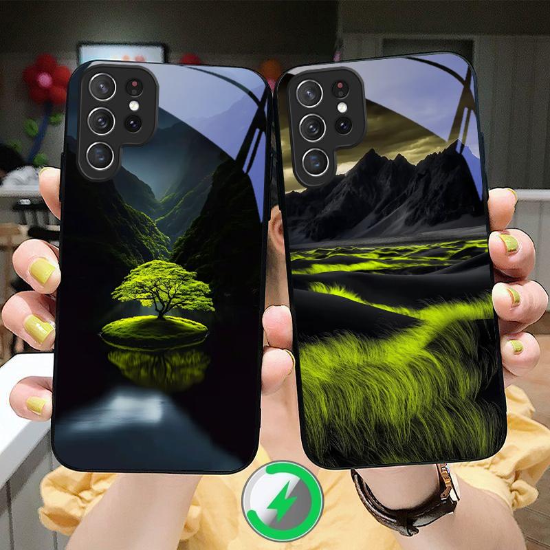 Forest Stream Pattern Suitable For Samsung Galaxy S25 Ultra S20 FE S21 S22+ S23 Plus S24 S26 Edge magnetism Glass Phone Casee
