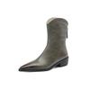 Krazing Pot Cow Split Skin Autumn Winter Shoes Wool Chunky Heels Size 43 Size 42 Pointed Toe Gradient Color Zip Fur Ankle Boots