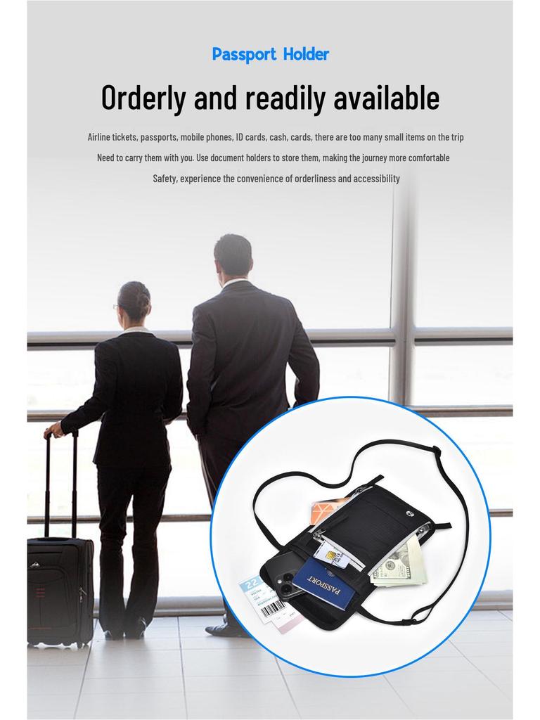 Multifunctional Passport Holder & Travel Bag - RFID, Large Capacity, Portable Document & Ticket Organizer Pouch