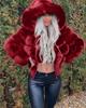 European and American temperament commuting fashion long-sleeved solid color imitation fur coat hooded autumn and winter warm coat women