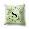 Polyester Pillowcase Car Decoration Small Fresh Green Leaves 26 English Letter Printing Pillow Cushion Cover