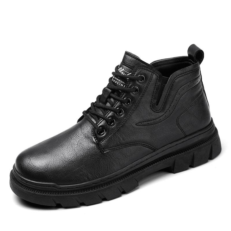 

Высокие повседневные туфли осень-зима новые британские кожаные ботинки на толстой подошве ретро модные ботинки для сноуборда мужские ботинки для активного отдыха 39