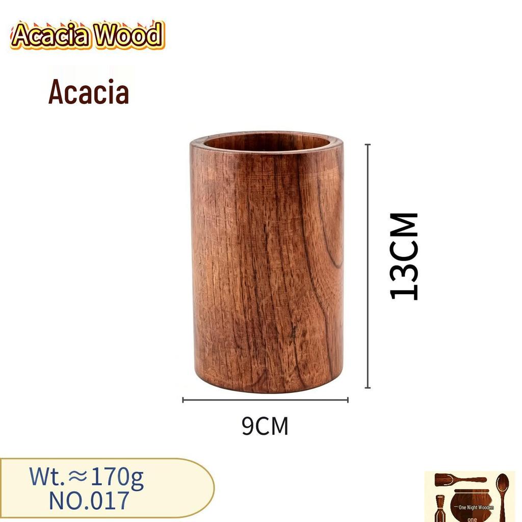 Conjunto de Espátula e Colher de Madeira de Acácia - Colher de Teca Antiaderente e Escorredor de Macarrão