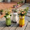 Unique Cat Shaped Flower Vase Aesthetic Quirky Cat Planter Creative Art Cat Bud Vase  Office Decor
