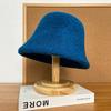 Lamb Wool Solid Color Fisherman Hat Autumn and Winter Face Showing Small Table Lamp Hat Girl Birthday Style Plain Face Covering Warm Basin Hat