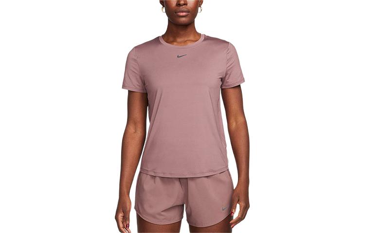 Nike T Shirts Women s Pink Crew Neck Moderate Straight Fit FN2799-208 S