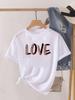 Love Heart Print Clothes Graphic Tshirt Fashion Print Summer Unisex Trend Sweet Short Sleeve Lady Female Shirt Tee