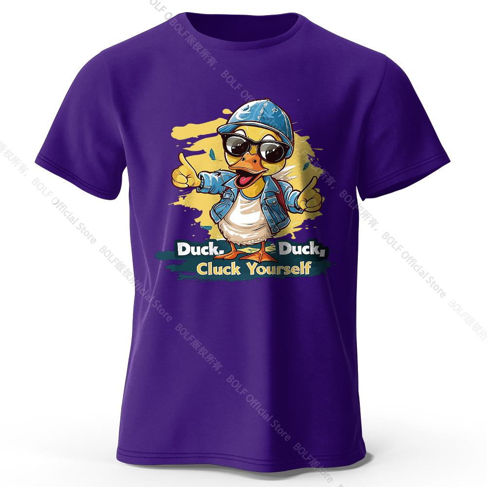 Herren T-Shirt 'Cluck Yourself' Print 100% Baumwolle Oversized Edgy Grafik-T-Shirts für Damen Sommer Oberteile Punk Streetwear