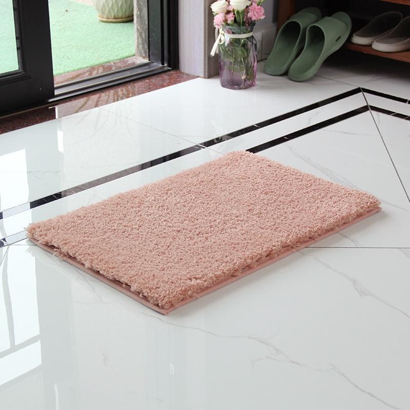 Non Slip Bath Mat Water Absorbent Soft Microfiber Shaggy Mat Thick Plush Bathroom Rug for Home or Hotel Machine Washable
