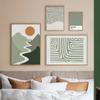 Abstract Line Landscape Leaves Green Posters Canvas Painting Wall Art Print Pictures for Bedroom Living Room Interior Home Decor