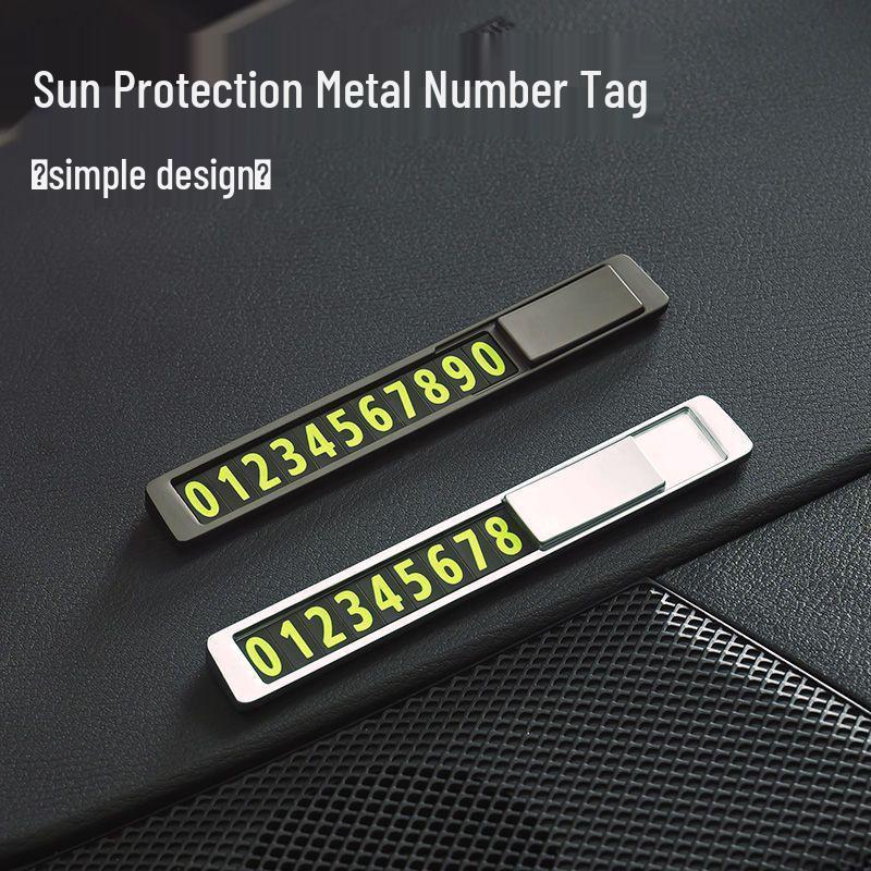 Döljbar Magnetisk Temporär Parkeringsskylt för Telefon – Värmebeständig Metall Bilnummerplåt Ornament.