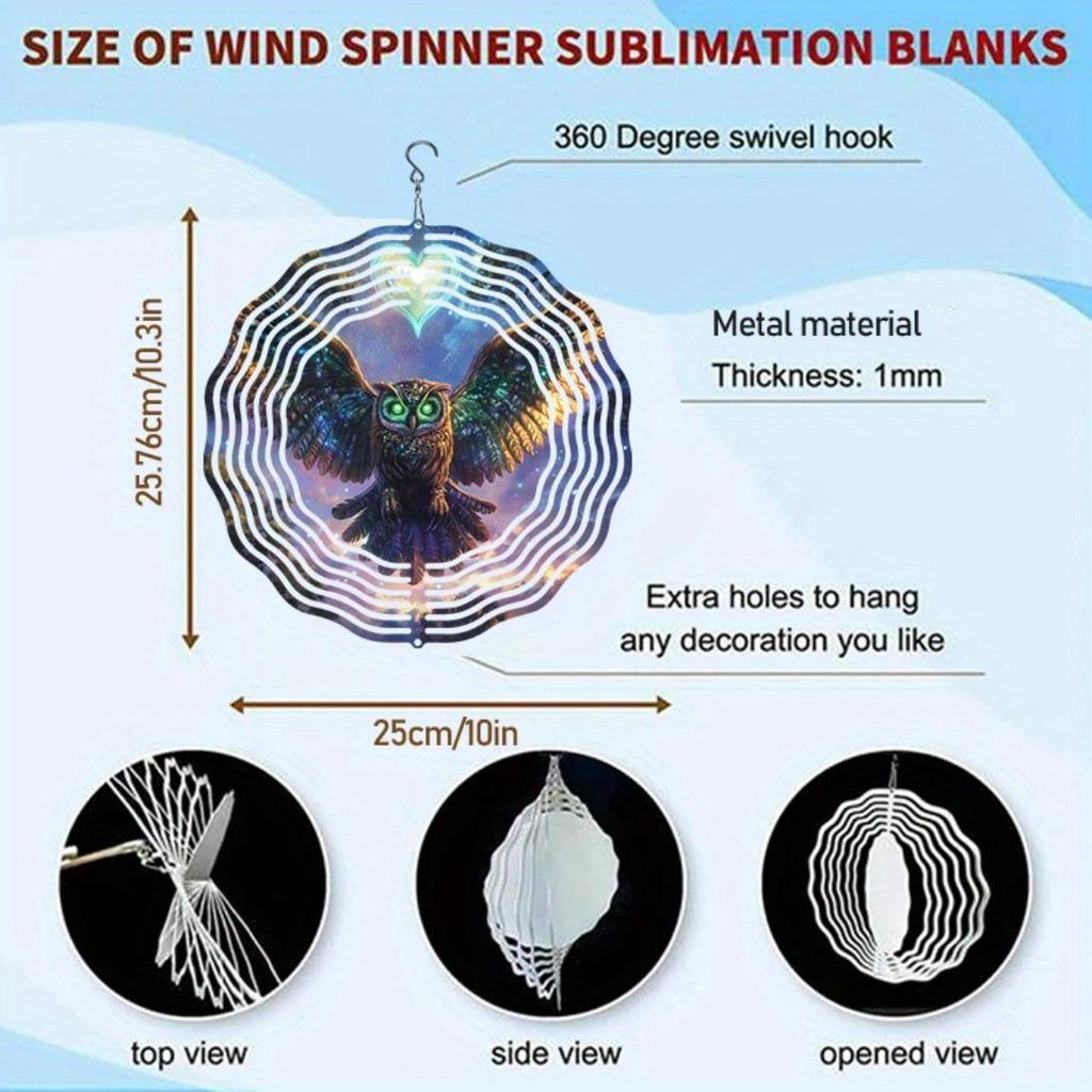 3D kovový větrník se zářícíma zelenýma očima a křídly se otáčí o 360 stupňů pro venkovní zahradní dekoraci Ideální pro Vánoce Den díkůvzdání Patio