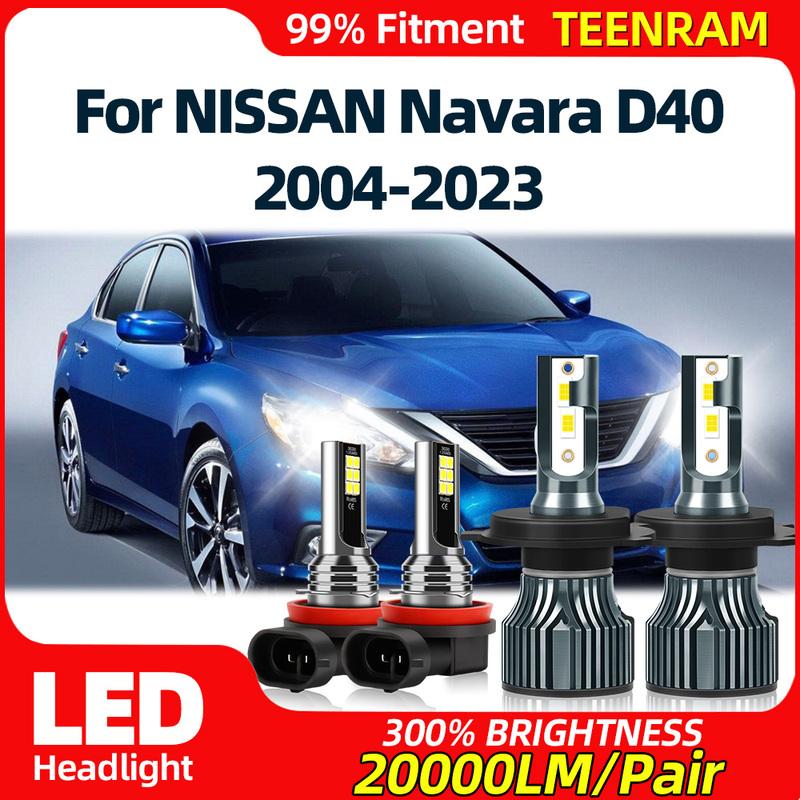 

Car LED Headlight 6000K White Auto Headlamps 240W CSP Chips Fog Lights 12V For NISSAN Navara D40 2004- High Low Beam 2PCS