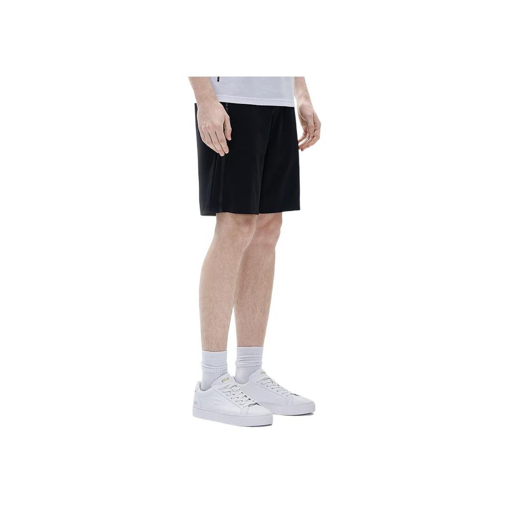 Fila Solid Color Knitted Casual Breathable Five-Point Shorts Men Shorts Black F11M227603FBK