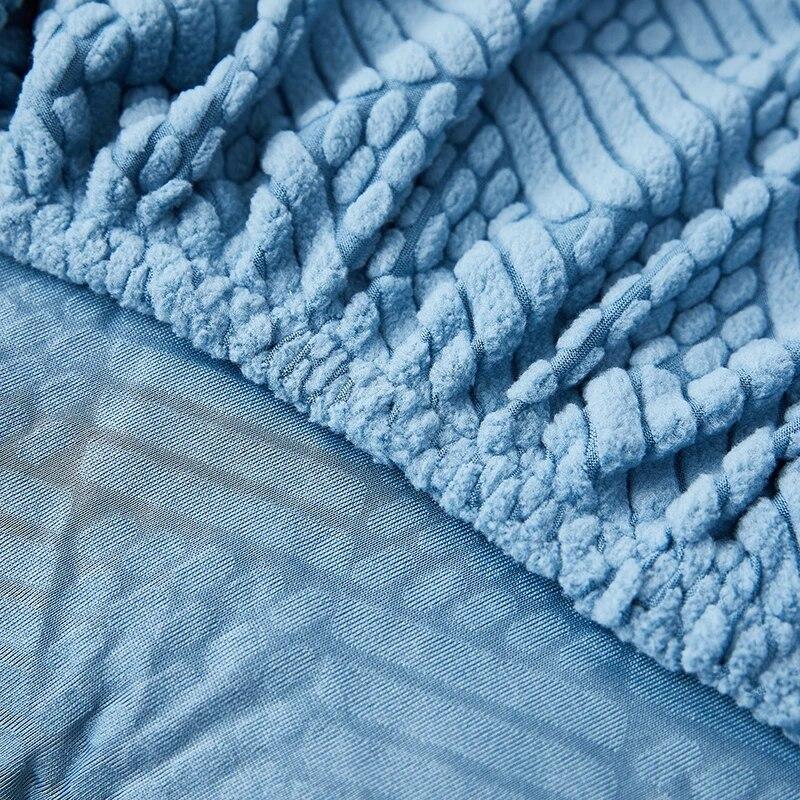 Housse de coussin de canapé épaisse en peluche jacquard Housse de coussin de dossier long Chalse Housse extensible Protection pour canapé 1/2/3/4 places