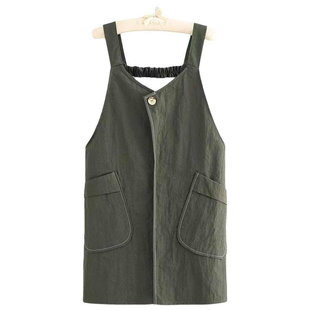 Splash-Proof Adult Apron Waterproof Sleeveless Apron Kitchen Accessories Kitchen Apron Floral Shop