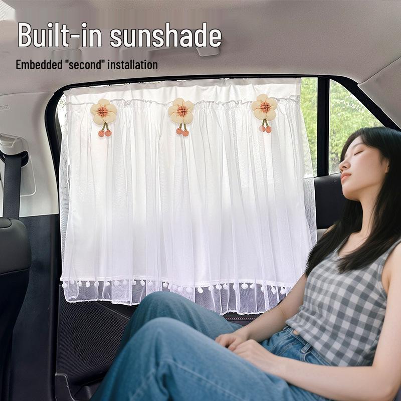 Double Layer Sunshade Curtain for Car Side Windows - Baby Sun Protection & Heat Insulation