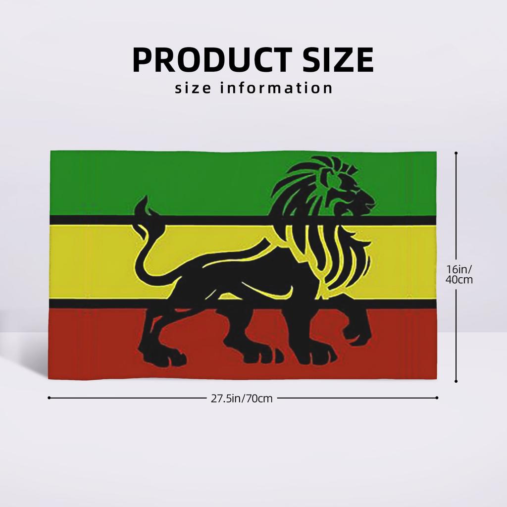 Leu Rasta Negru pe Steagul Rasta Design Reggae Jamaican Prosop de Față Moale Uscare Rapidă Piscină Baie Prosoape din Bumbac Absorbante