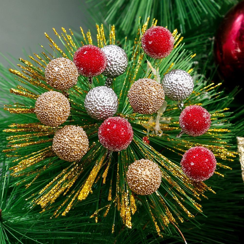 50Pcs Christmas Decoration Berry Christmas Tree Ornament for Home Room Decor Xmas New Year 2025 DIY Craft Gift Garland Accessory