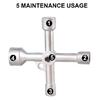 5 In 1 Multifunctional Crossing Key Wrench Portable Plumbing Spanner Triangles Train Electric Elevator Cabinet Key