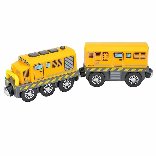 Non-Toxic Kids Battery Electric Train Toy Set Wooden Track Train Compatible With Wooden Track Railway Children'S Educational Toys Gifts