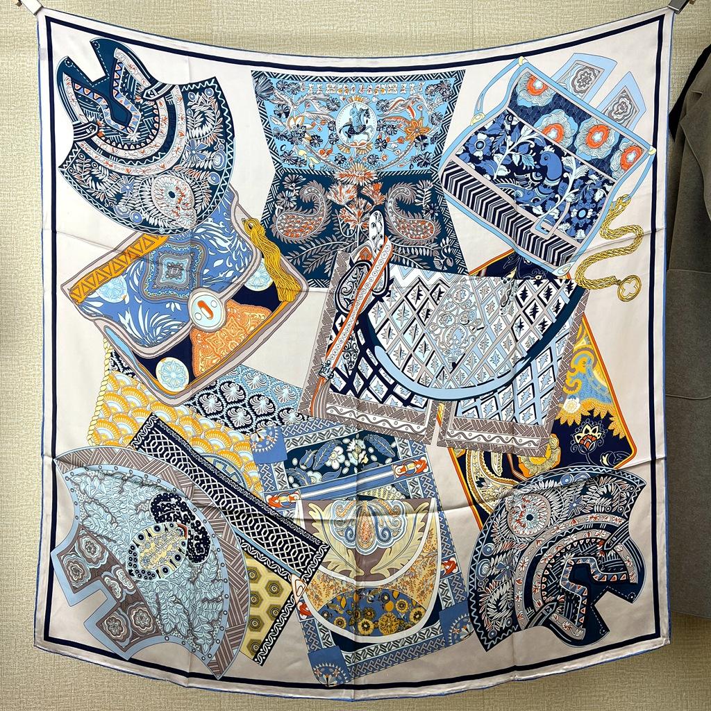 Dunhuang ethnic style cashew flower silk scarf women's 111% mulberry silk neck protection fashionable versatile high-end shawl