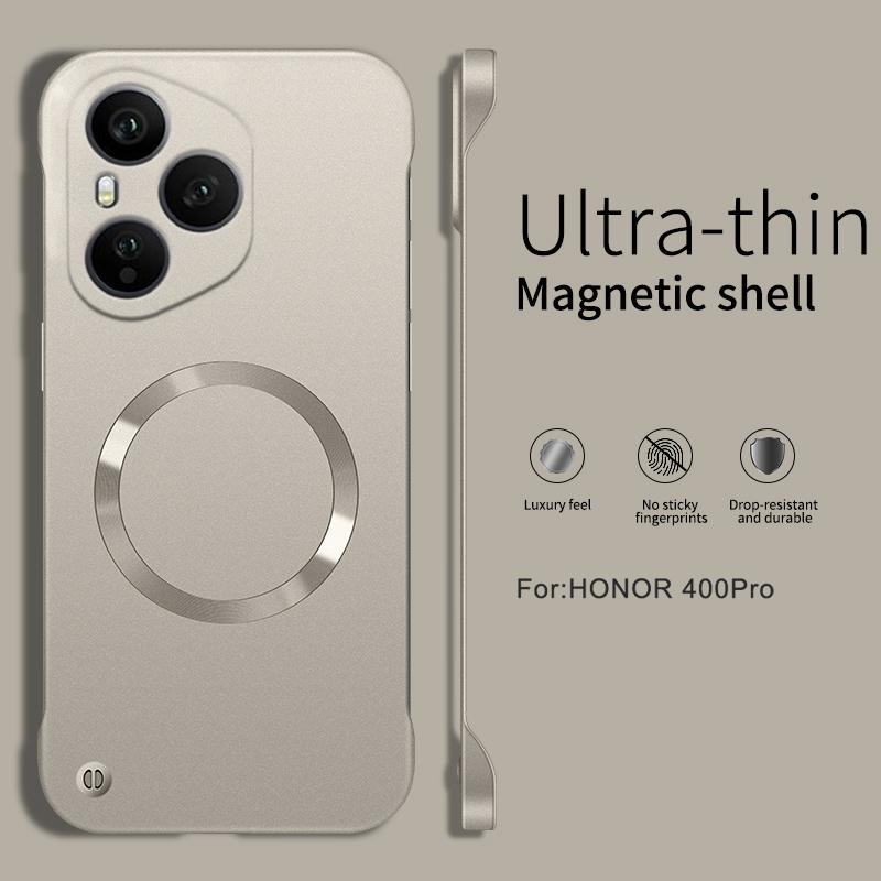 

Slim Frameless Frosted Metallic Paint For Magsafe Phone Case For Honor 500 400 300 Magic 8 7 Pro Wireless Charge Magnetic Cover HONOR Magic7 Pro