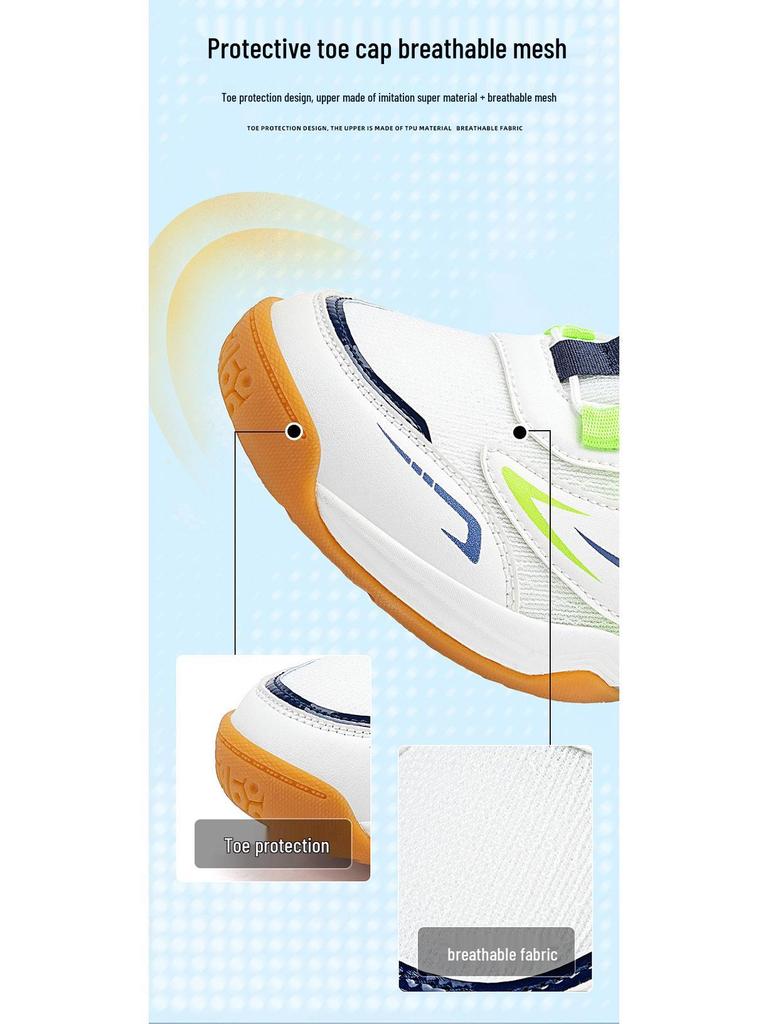 Kids' Autumn Badminton Shoes with Side Rotary Button – Non-Slip, Wear-Resistant, Lightweight Sports Shoes for Boys and Girls