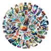 50-Piece Drifting Bottle Micro-Landscape Stickers: Waterproof Decorative Stickers for Scrapbooking, Notebooks, and Refrigerators